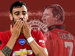 Bruno Fernandes không dám so sánh với Eric Cantona