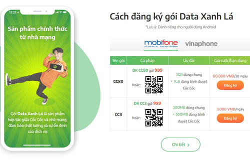 Cốc Cốc cùng Vinaphone, MobiFone ra mắt gói cước 3G/4G với các ưu đãi độc quyền