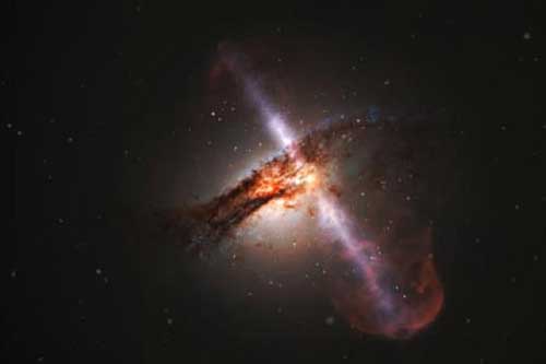 Lần đầu tiên ghi lại hình ảnh tia vật chất phun ra từ 2 thiên hà va chạm