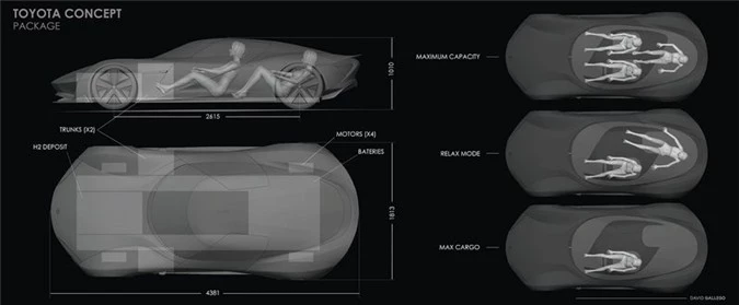  Nhìn từ bên ngoài, H2+ Concept trông như thể một siêu xe chú trọng vào vẻ ngoài hào nhoáng, nhưng David Gallego cho biết chiếc xe thực sự được thiết kế với không gian nội thất khá rộng rãi, điều này rất giống với Koenigsegg Gemera. 