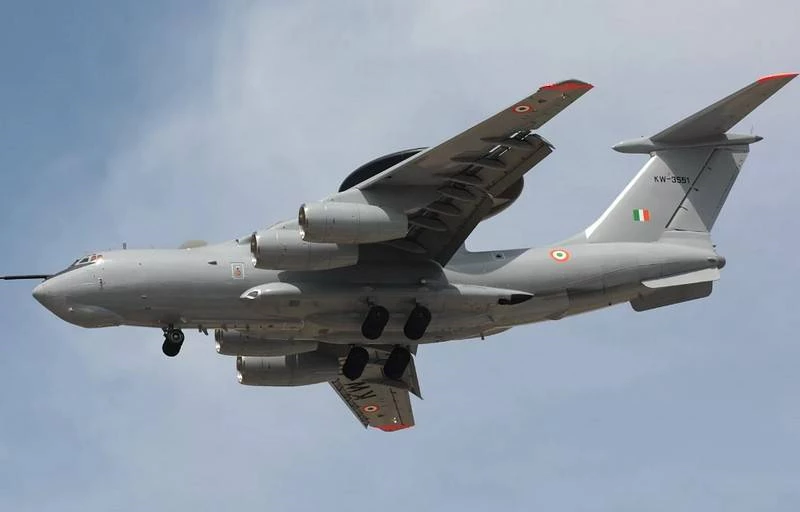 Máy bay chỉ huy - cảnh báo sớm trên không A-50EI của Không quân Ấn Độ. Ảnh: TASS.