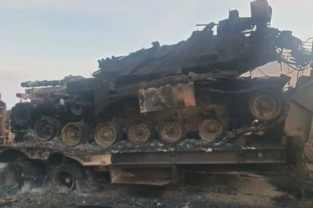 Xe tăng Thổ Nhĩ Kỳ bị phá hủy tại Syria. Ảnh: Avia-pro.