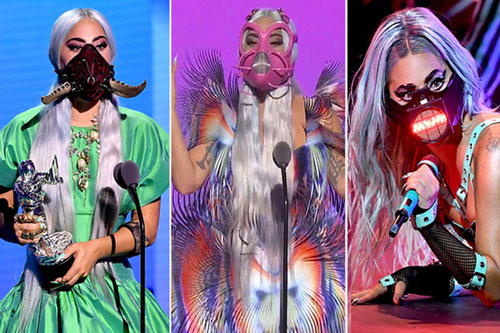 Lady Gaga đeo loạt mặt nạ biểu diễn và nhận giải VMAs