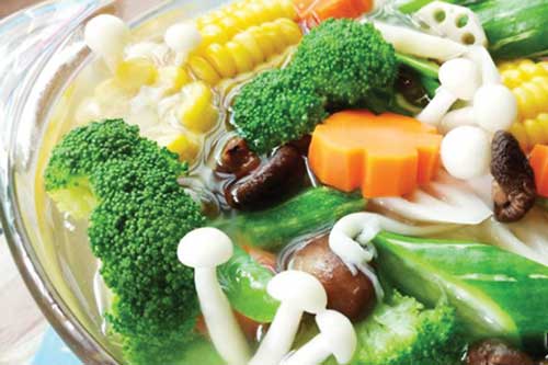 Cách nấu món canh chay rau củ ngũ sắc