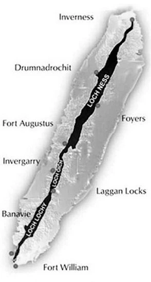 Kênh Caledonian nối thông hồ Loch Ness, hồ Loch Oich và hồ Loch Lochy