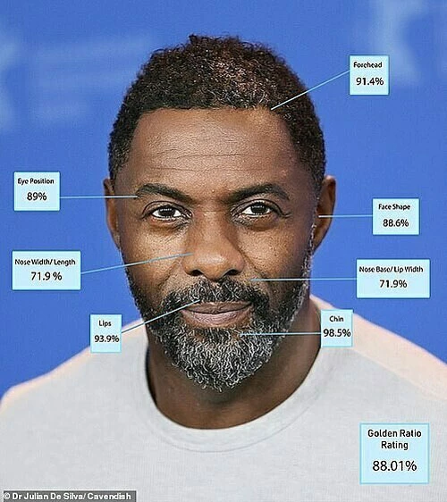 8. Idris Elba - 88,01%