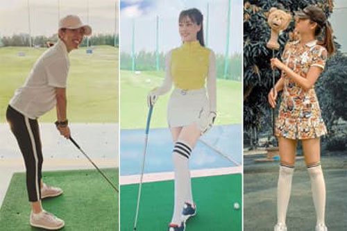 Trang phục của loạt sao Việt, hot girl khi chơi golf: Diễn viên hài Thu Trang kín như bưng; Âu Hà My gợi cảm