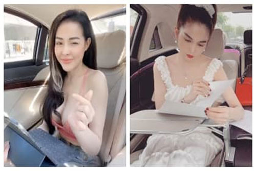 Bắt chước phong cách doanh nhân làm việc trên xe như Ngọc Trinh, Ngân 98 nhận mỉa mai: 'Vịt mãi là vịt'