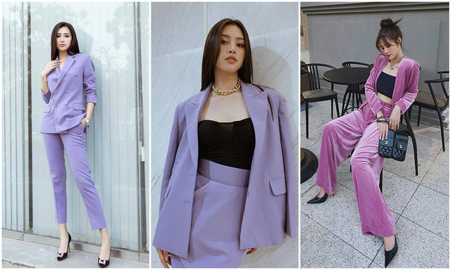 Lần đầu theo trend màu tím, tiếc thay Hồng Diễm lại chọn đúng chiếc đầm 'sến sẩm'