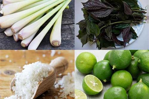 Xông hơi tuần 2 lần với chanh + sả + muối + tía tô giúp trị mụn, bớt sạm da