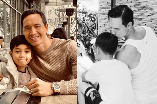 Tình cảm thân thiết của Kim Lý và Subeo - con trai Cường Đô La