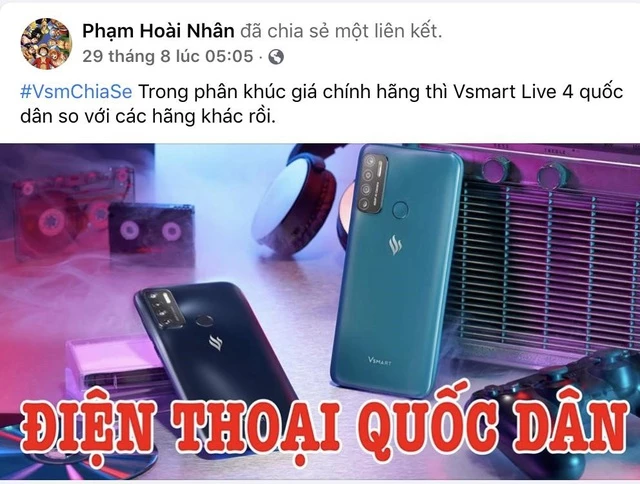 Người dùng ưu ái gọi Vsmart Live 4 là smartphone quốc dân