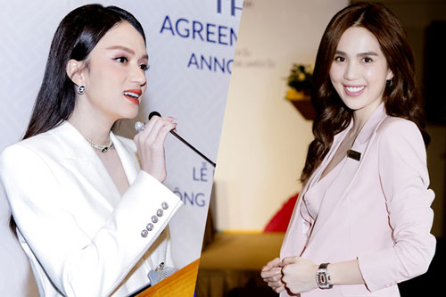 Ngọc Trinh mừng Hương Giang nhận chức CEO