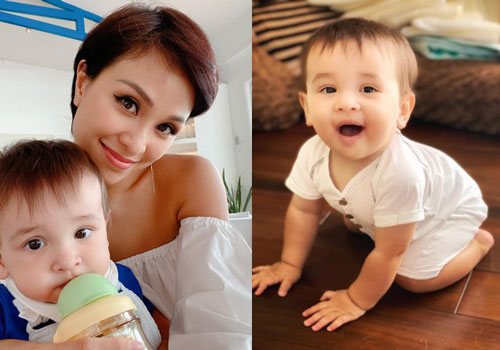 Nữ MC bốc lửa lấy chồng Tây giàu có khoe con lai 9 tháng "nghiện" rau luộc