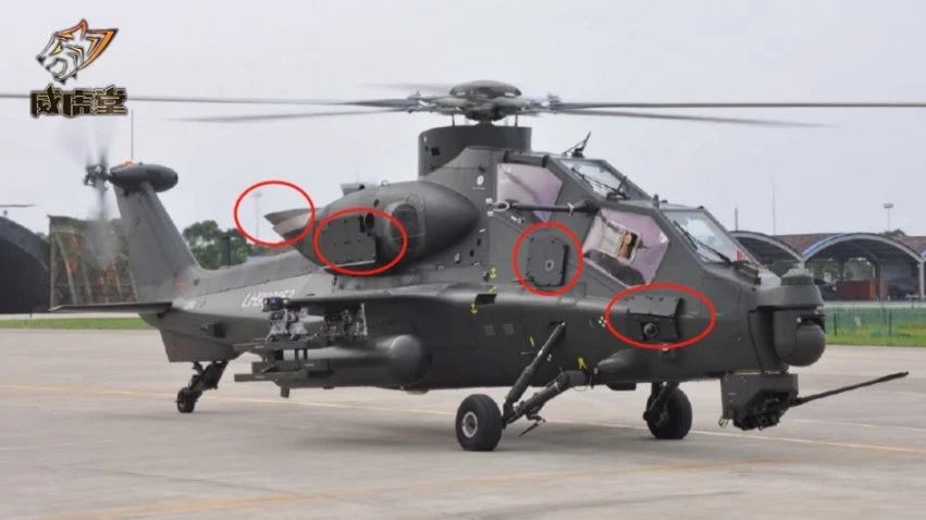 Những cải tiến được ghi nhận trên trực thăng tấn công Z-10 của Trung Quốc. Ảnh: CCTV.