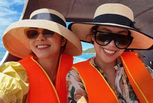 Tăng Thanh Hà đi chơi cùng gia đình chồng