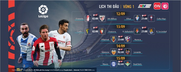 La Liga 2020/2021 khởi tranh từ 12/9: VTVcab phát sóng trọn vẹn 10 trận mỗi vòng 