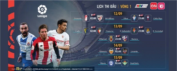  Lịch thi đấu La Liga vòng 1.