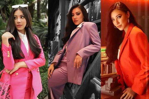 Diện vest sắc màu hot trend như Á hậu Kim Duyên