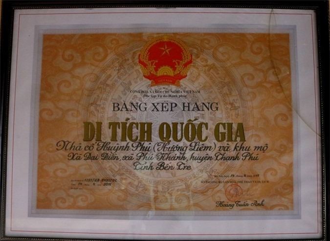 Bằng chứng nhận di tích quốc gia bang chung nhan di tich quoc gia