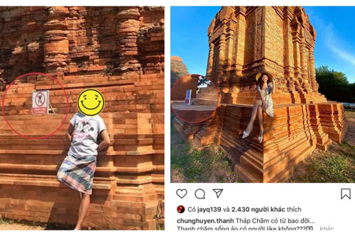 Chúng Huyền Thanh bị chỉ trích vì ngồi lên tháp cổ để 'sống ảo' dù có bảng cấm