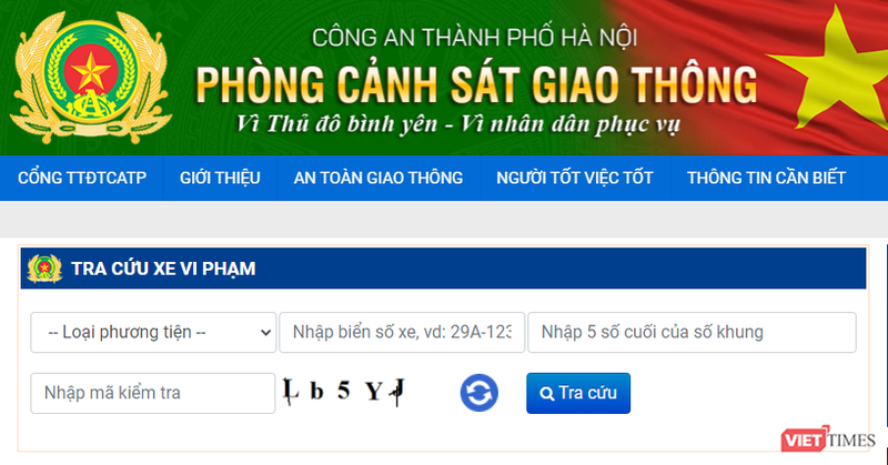  Công an Hà Nội đã bổ sung mục Tra cứu xe vi phạm giao thông trên Cổng thông tin điện tử. 