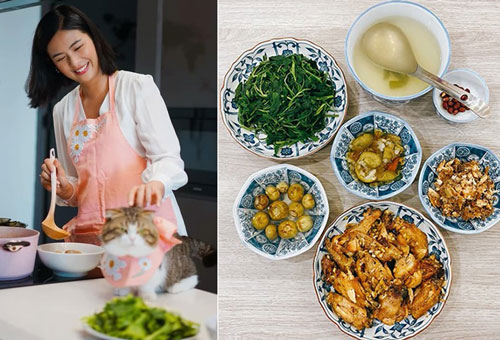 Hoa hậu Ngọc Hân trổ tài nội trợ khéo léo trước khi 'theo chàng về dinh'