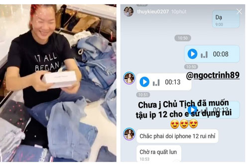 Ngọc Trinh đã nhăm nhe sắm iPhone 12 cho trợ lý Thuý Kiều dùng