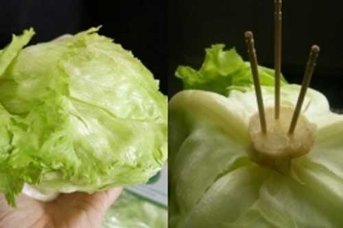 Cắm 3 que tăm vào cuống xà lách, ai ngờ lại có tác dụng kỳ diệu