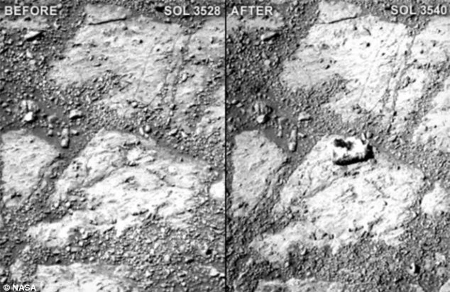 Hòn đá bí ẩn xuất hiện trước tàu thăm dò sao Hỏa