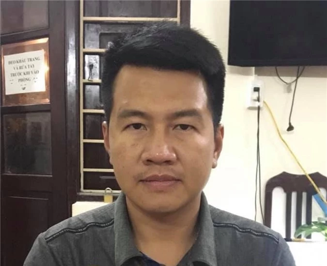 Nguyễn Phú Cường tại cơ quan công an (Ảnh: CAHN)