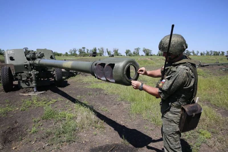 Lựu pháo nòng dài 2A65 Msta-B của Nga. Ảnh: Izvestia.