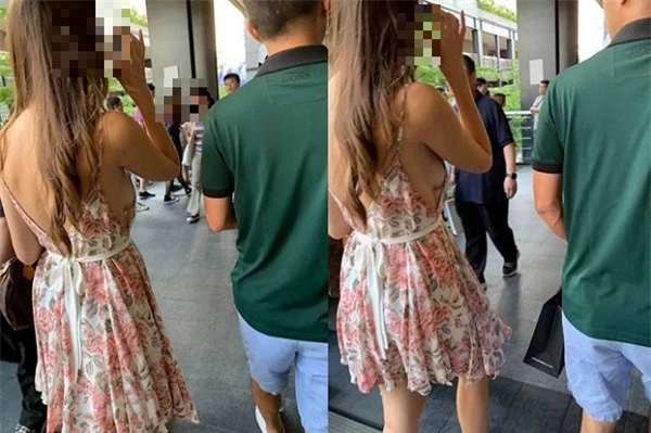 Cô gái mặc chiếc váy phản cảm khi đến nơi công cộng.