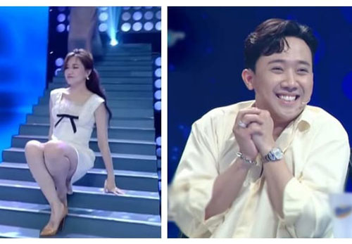 Hari Won suýt trượt chân ngã ngay trên sân khấu, phản ứng của Trấn Thành mới bất ngờ