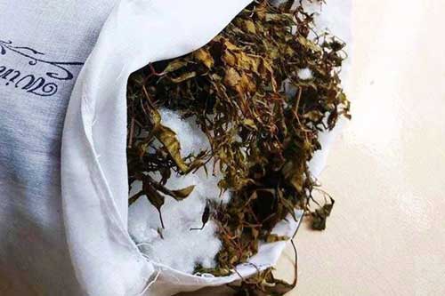 Cách làm gối lá đinh lăng trị mồ hôi trộm cho trẻ