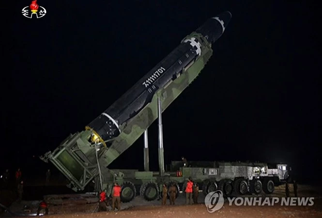 Tên lửa ICBM của Triều Tiên. Ảnh: Yonhap