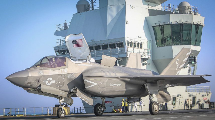 F-35B của Thủy quân lục chiến Mỹ hoạt động trên tàu sân bay HMS Queen Elizabeth