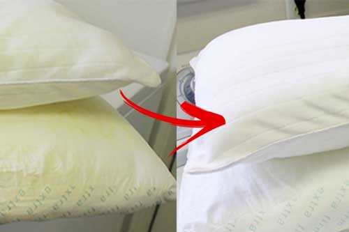 Tuyệt chiêu giặt ruột gối cũ vàng ố sạch bong trắng sáng như mới