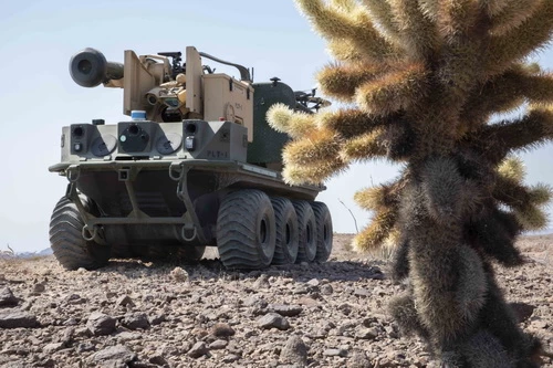 Robot chiến trường Origin của Mỹ. Ảnh: Defense News. Robot chiến trường Origin của Mỹ. Ảnh: Defense News.