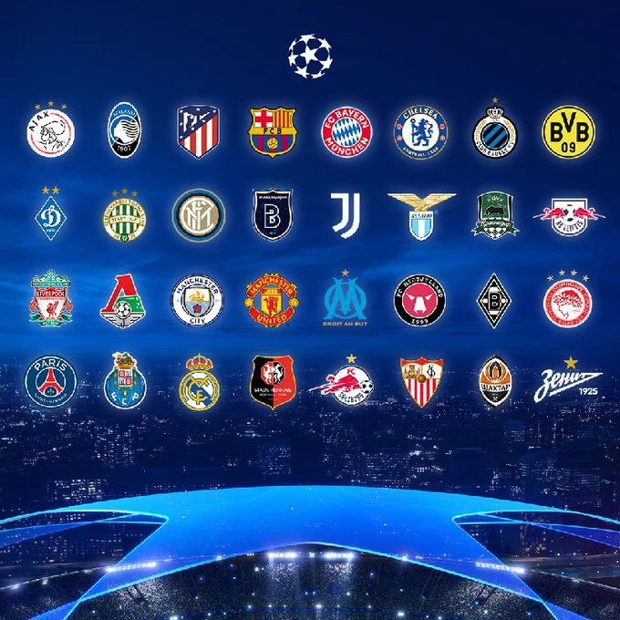 Các đội tham dự vòng bảng Champions League mùa 2020/21.