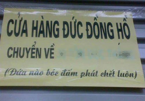 Bảng thông báo đanh thép.