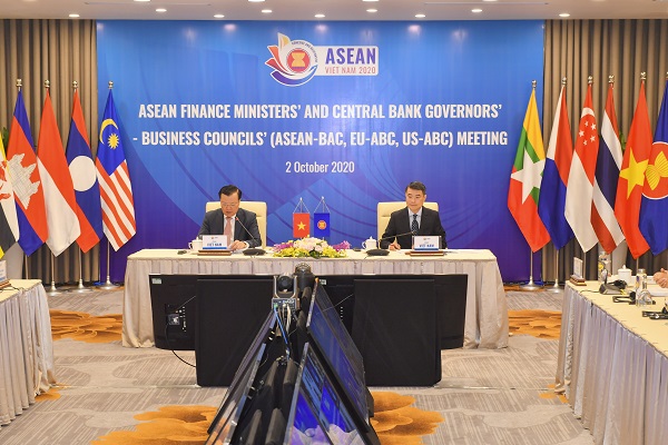 Hội nghị trực tuyến Thống đốc Ngân hàng Trung ương ASEAN lần thứ 16 (gọi tắt là ACGM) diễn ra tại Hà Nội vào sáng ngày 2/10/2020.