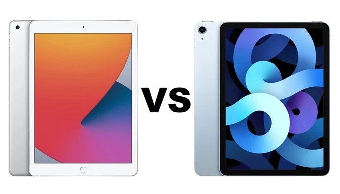 Apple iPad 8 (trái) so với Apple iPad Air 4 (phải)