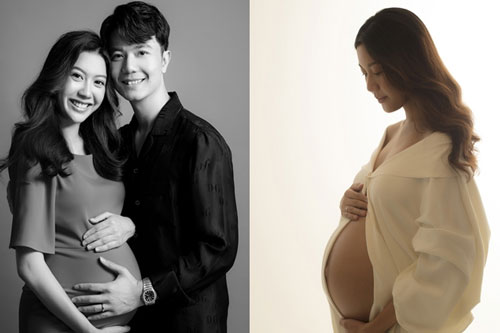 Thúy Vân bế bầu lớn mừng tuổi 27