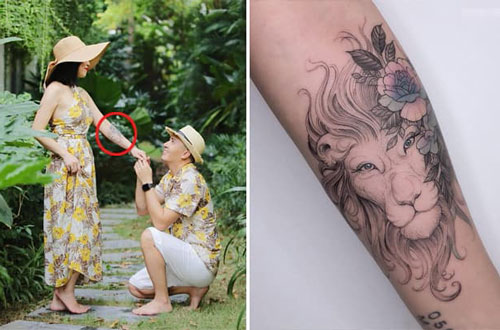 Sở hữu nhiều hình xăm, BTV Nguyễn Hoàng Linh tiếp tục xăm hình sư tử trên cánh tay