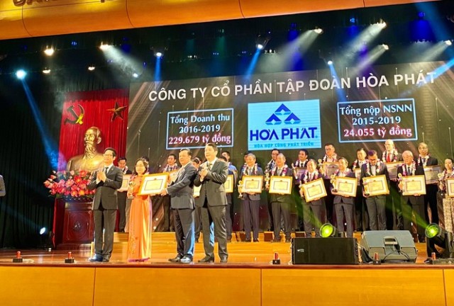 Hòa Phát được vinh danh trong Top 30 Doanh nghiệp nộp thuế tiêu biểu