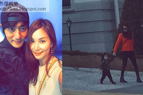 Vợ Jang Dong Gun hiếm hoi khoe con