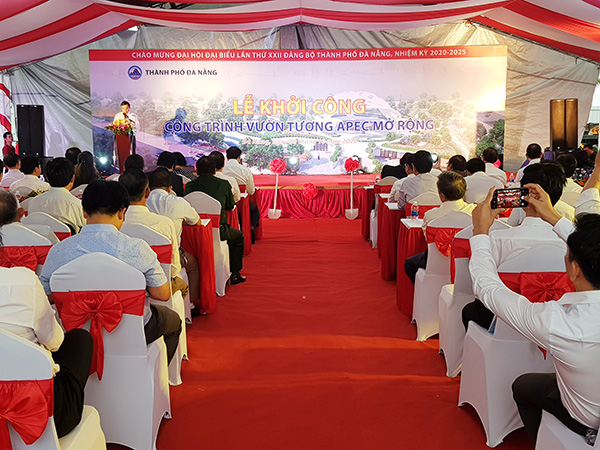 Sáng 8/10, TP Đà Nẵng đã chính thức khởi công dự án đầu tư xây dựng Vườn tượng APEC mở rộng