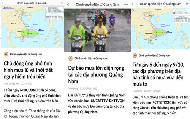 Quảng Nam cập nhật tình hình và cách ứng phó mưa lũ cho người dân qua Zalo