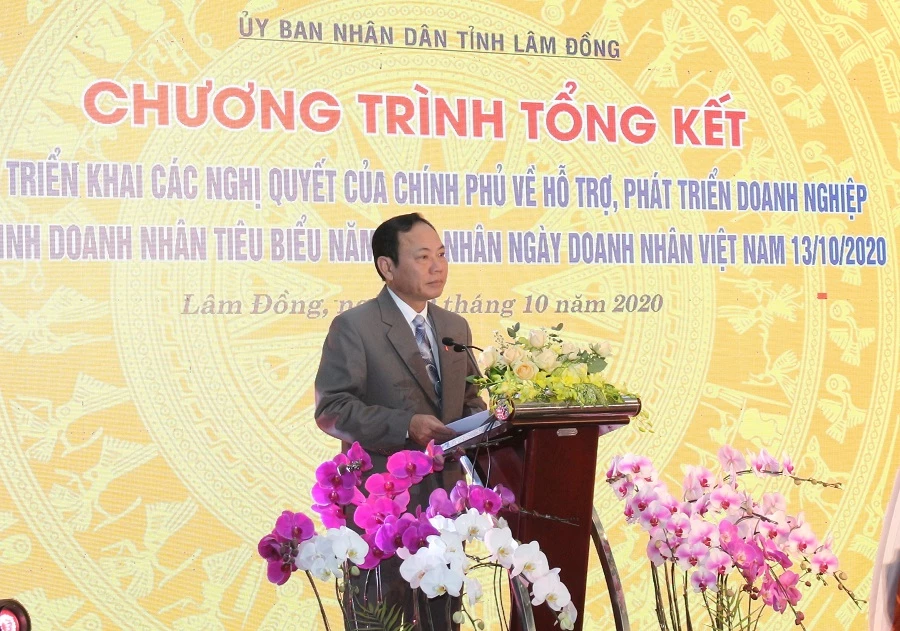 Phó Chủ tịch UBND tỉnh Lâm Đồng Nguyễn Văn Yên phát biểu tại chương trình.